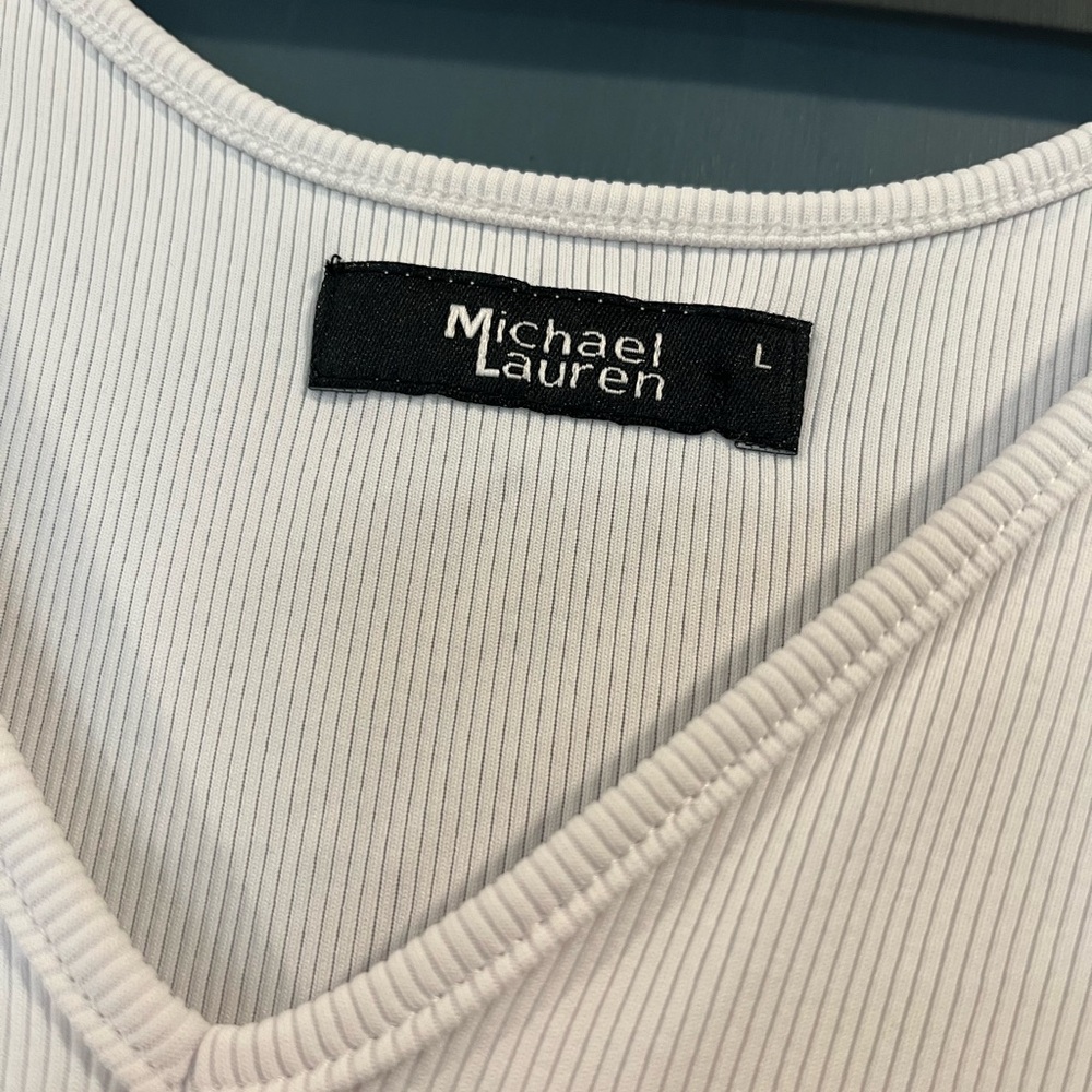 NWT Revolve Micheal Lauren White‎ Ribbed Tank Size Large - Picture 4 of 8